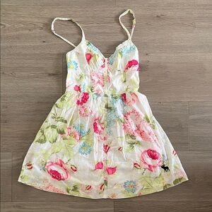 Abercrombie & Fitch Floral Mini Dress - White and Pink